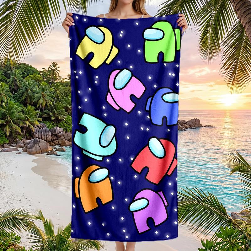 Among Us Mode Strandtuch Tragbar Weich Schnelltrocknend Handtuch Für Schwimmen Camping Urlaub