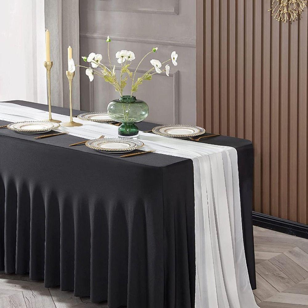 Spandex Table Skirt 4/6FT Table Cover New Stretch Tablecloth  for Rectangle Tables