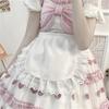 Maid Cosplay Apron Girls Ruffled Waist Apron Kitchen Costume Solid Color Fancy Dress Half Apron Cosplay Outfit Accessory