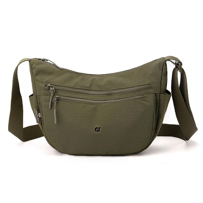 

Colorful Fox casual nylon oblique span bag women s lightweight multi-compartment large-capacity water-proof shoulder commuter bag оливковое зеленый