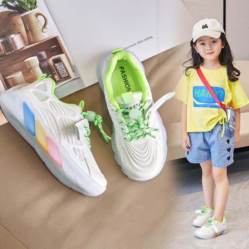 Children Shoes Spring And Summer Newest White Shoes, Old Shoes, Girls Sports Shoes Children'S Breathable Mesh Shoes