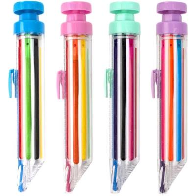 8 In 1 Multicolor Crayons Push Style Replaceable Oil Pastel Colored Pencil Portable Durable Kids Graffiti Painting Tools