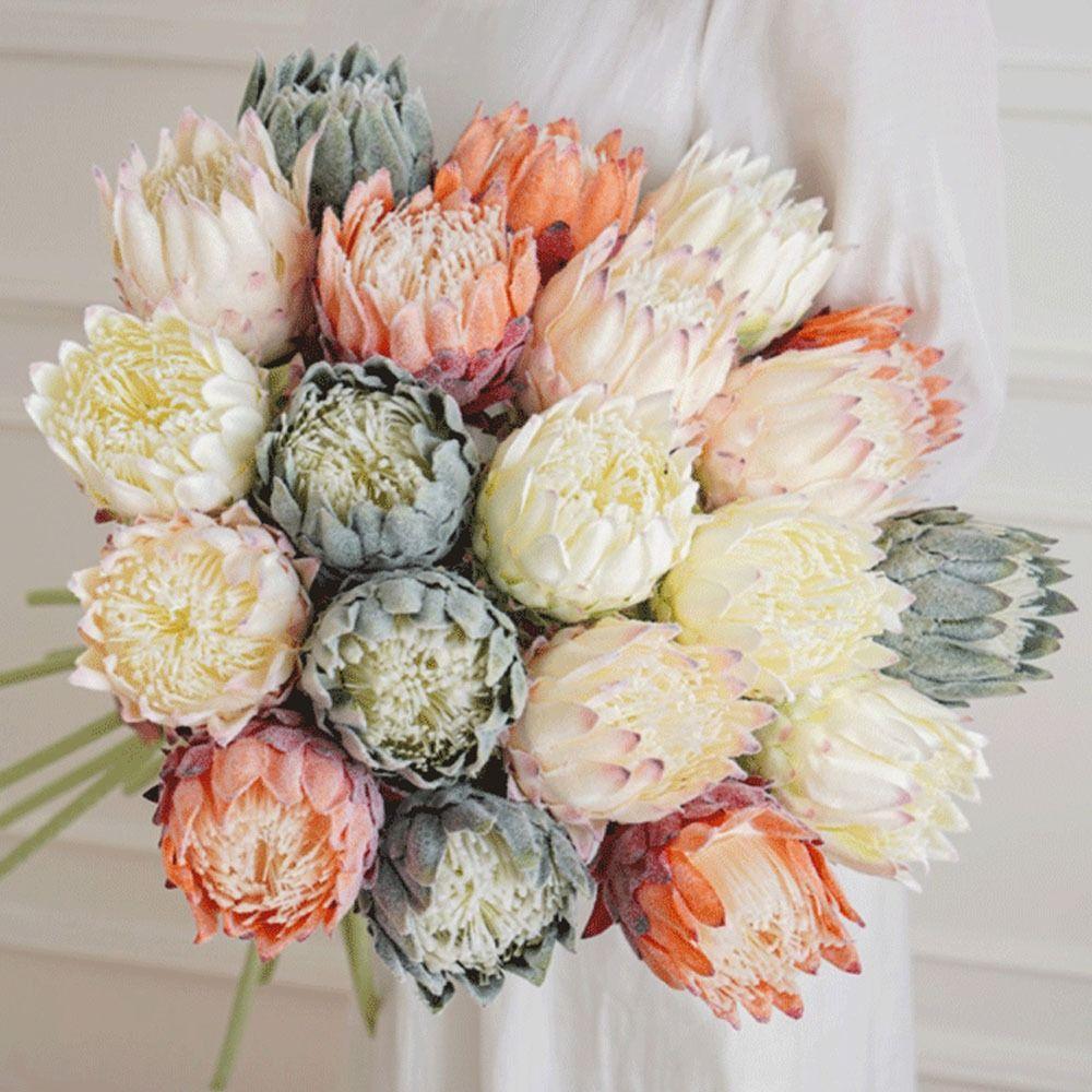 Multicolor Artificial Artichoke Flower Large Size Nordic Thistle Flower Home Decoration