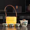 Ru kiln travel tea set, high-end business gifts, gifts for leaders, banks, insurance customers, and company annual meeting