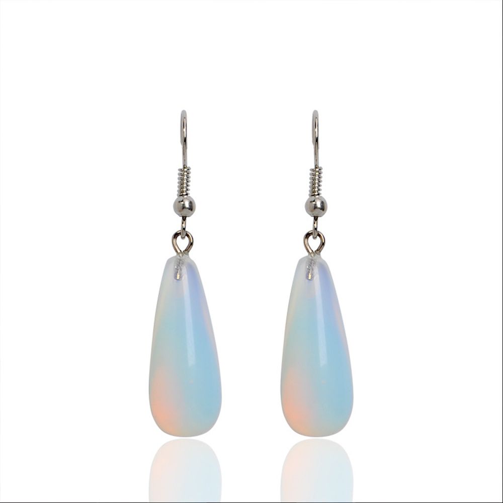 Attractive Natural Opal Hook Earrings Women Girl Gift Fashion Jewelry