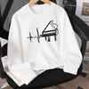 Kids Crewneck Sweatshirt, Piano Heartbeat Music Graphic Print, Spring Autumn Casual Sport Tops