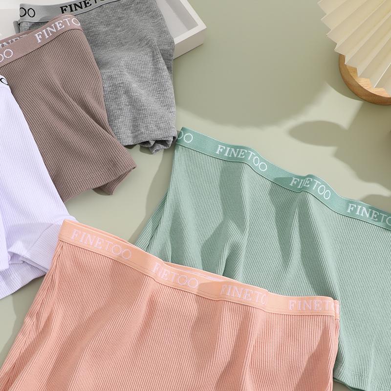 Women's Cotton Boyshorts Sports Boxer Underwear Female Sexy Striped Panties Letter Belt Safety Shorts Solid Breathable Lingerie