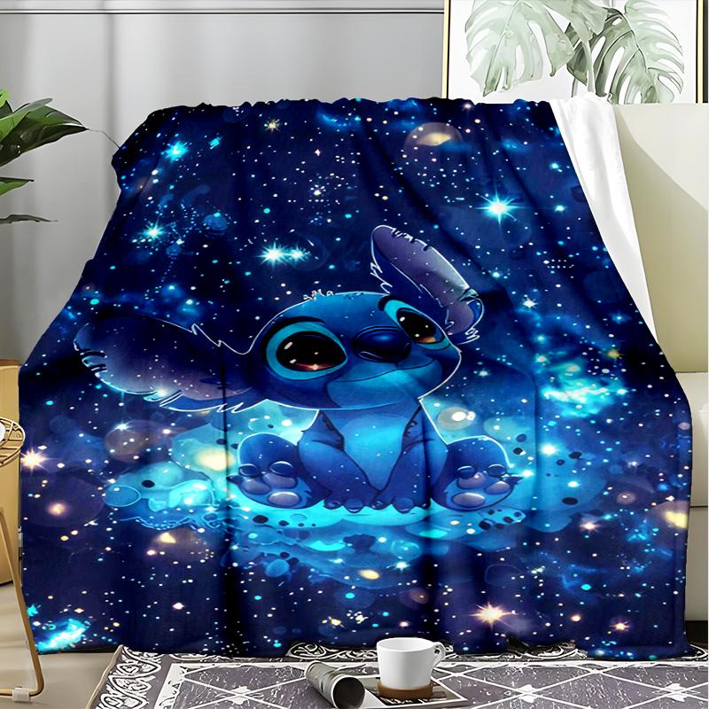1PC Cartoon Aloha Alien 626 Printed Soft Flannel Blanket Throw for Adult Bedroom Living Room Sofa Camping Travel Fan Gifts Christmas Gifts