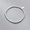 Modian Real 925 Sterling Silver Simple Heart Beads Bracelet for Women Platinum Plated Adjustable Bracelets Party Gift 16+3CM