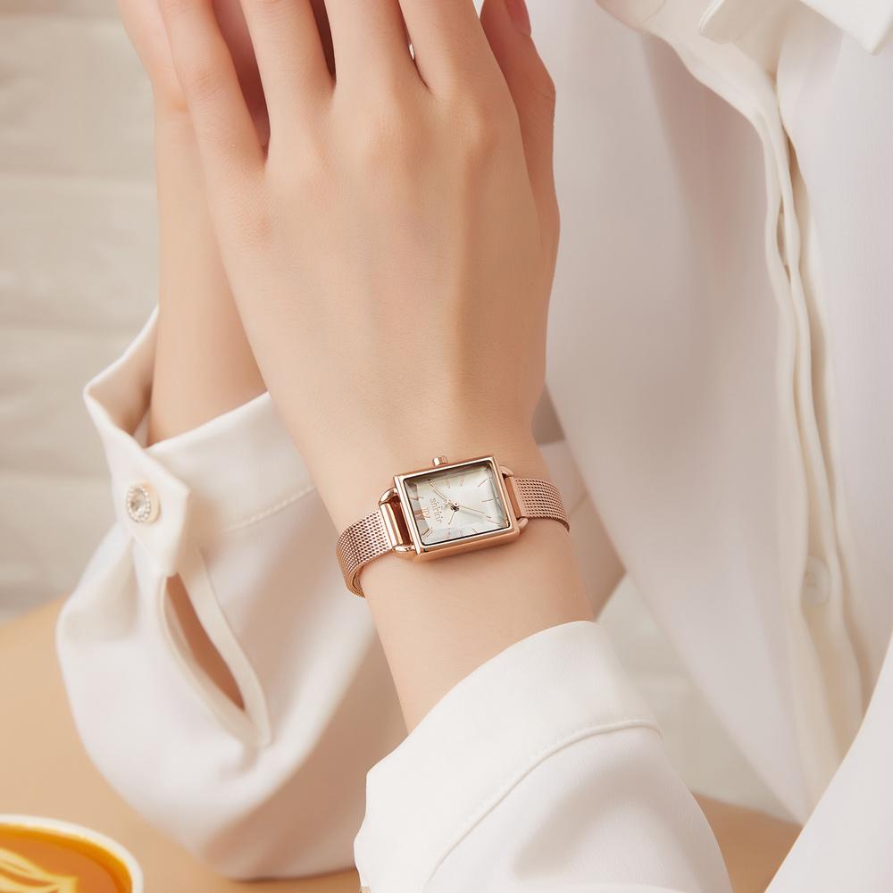 Jyullieoseu Ja-1329 Women'S Square Mesh Band Wristwatch