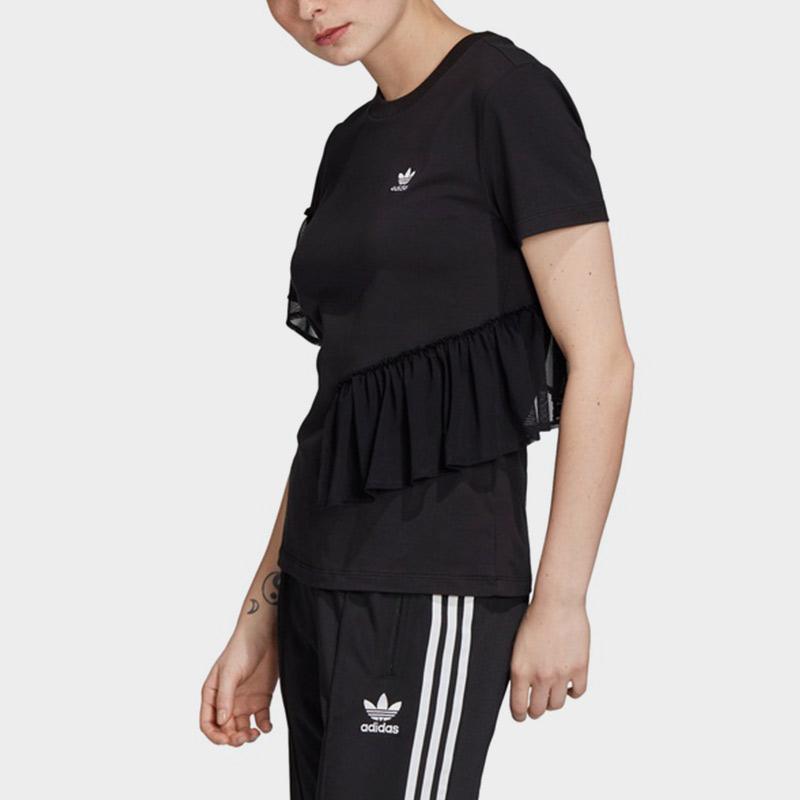 Adidas Originals Tulle T Shirts Women's Black Crew Neck Moderate Other GK3659