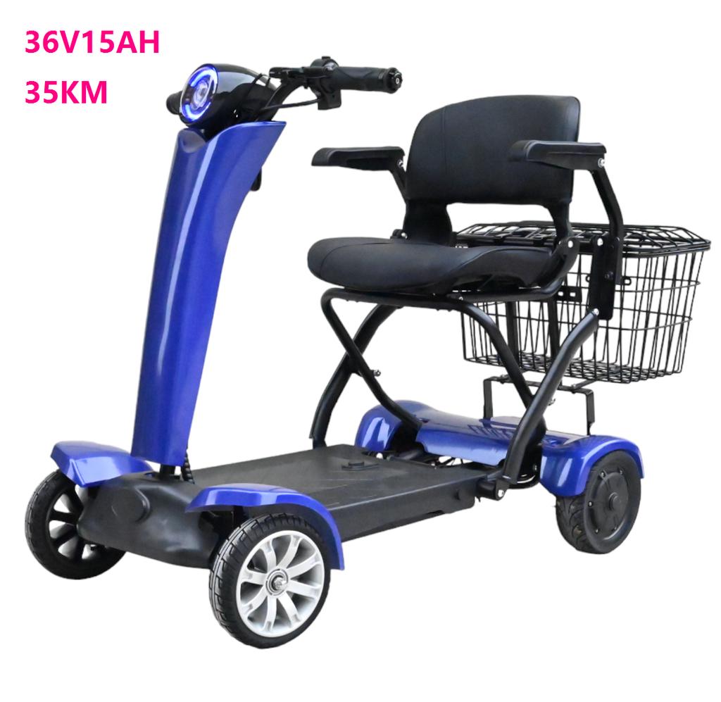 Wholesaler 250w Dual Motor Powerful 4 Wheels Electric Automatic Folding Mobility Scooter For Disabled