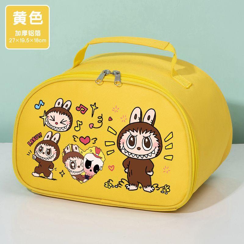 Labubu Thickened Aluminum Foil Bento Bag Student Lunch Box Bag Large-capacity Hand-held Insulated Bag
