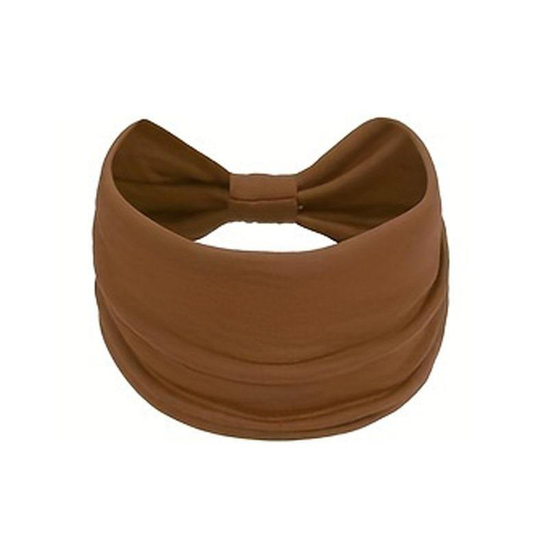 

Однотонная эластичная спортивная повязка на голову с широким краем, повязка для йоги, повязка на голову, впитывающая пот, облегающая повязка на голову, женская повязка на голову темный кофе
