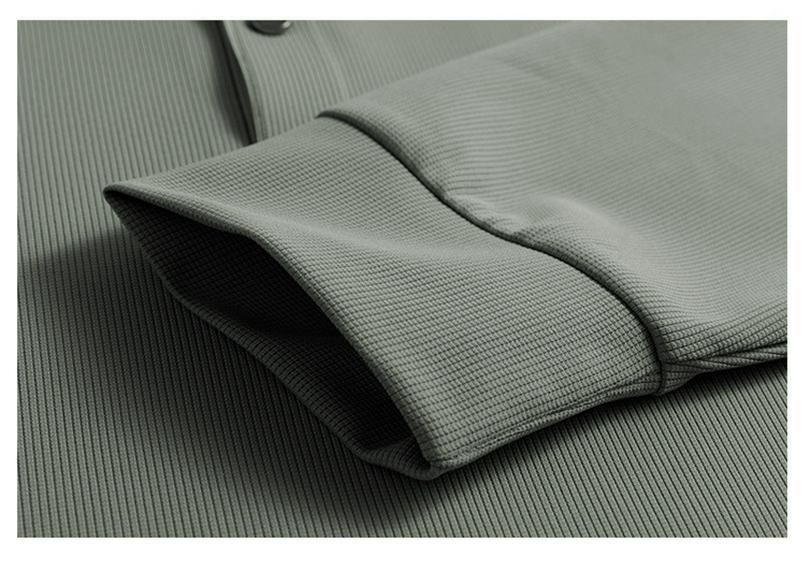 Men's Trendy Long-Sleeve Lapel Polo Shirt - Casual Slim-Fit Base Layer