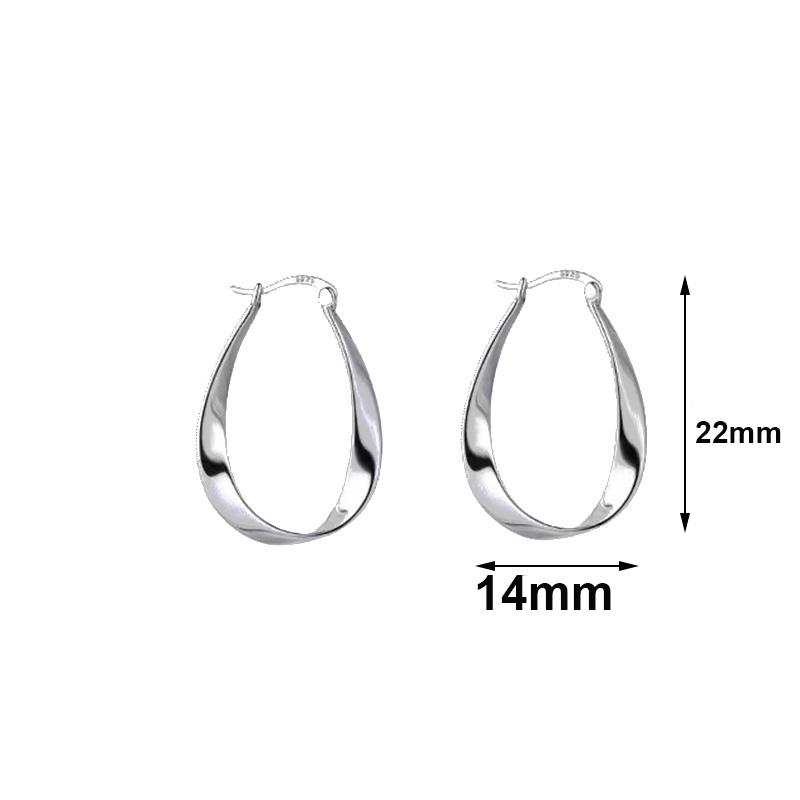 Silver Mobius Geometric Hoop Earrings For Women Party Classic Fine Jewelry Advanced Feeling Accessories