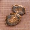 1Pc Leaf Coaster and Incense Burner - Dual Purpose Zinc Alloy Trinket Tray, Home Decor