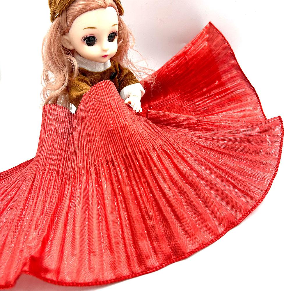 Metalická Lesklá Krajka Lemování Velká Vlna Stužka Tkanina Navržená Velkou Značkou Skládaná Síťovina Organza DIY Styling Šití Móda Volán