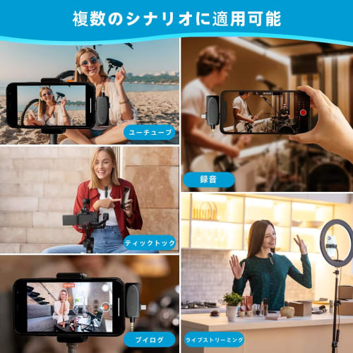 Wireless Microphone, 3-in-1 Interface, Clip-on, Instant Connection, 360 Sound Collection, Smartphone/External Microphone, Supports Simultaneous Use b