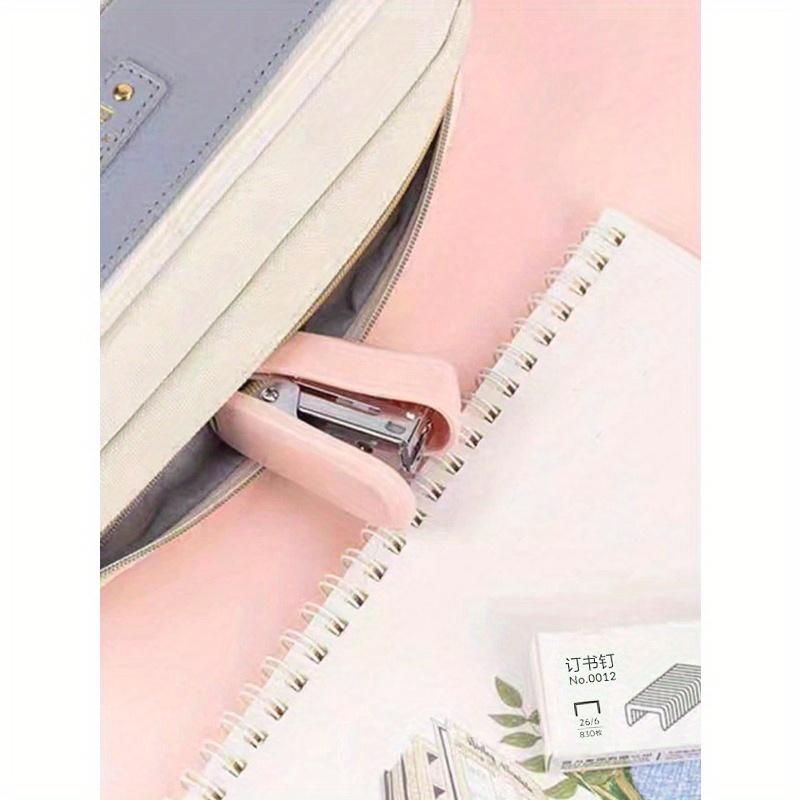 1pc Pink 3-In-1 Mini Stapler, Saddle Stapler and Staple Remover Set (Capacity: 830 Staples) Back To School, Back To School, School Supplies