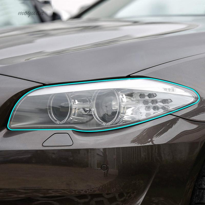 2 Pcs Car Headlight Protective Film Headlamp Transparent Black TPU Sticker For BMW 5 Series GT F07 F10 F11 G30 G31 Accessories