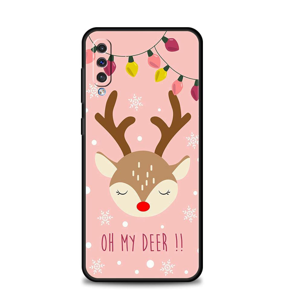 Christmas Snowman Deer Phone Case For Samsung Galaxy A50 A30 Note 8 9 20 Ultra A04 A50s A90 A40 A20e A10s A70 A20s M52 M33 M53