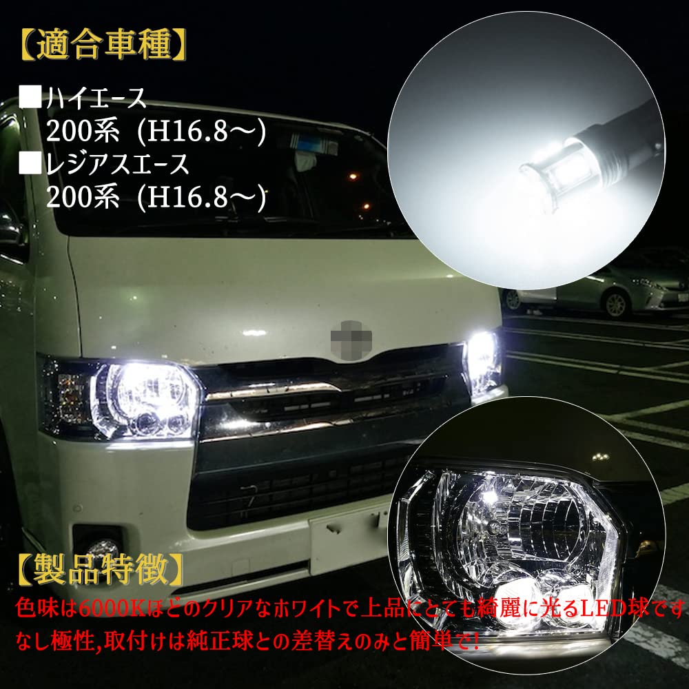 Hiace 200 Series/Regius Ace 200 Series Application/Compatible LED Position Sphere T10 Wedge 11 Row