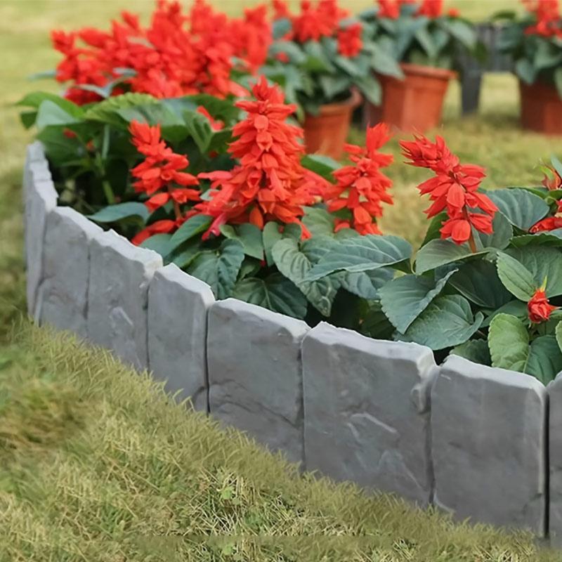 Imitation Stone Plastic Garden Fence 10/20Pcs Outdoor Landscape Guardrail Diy Lawn Flower Border Landscape Decorat Plastic Fence