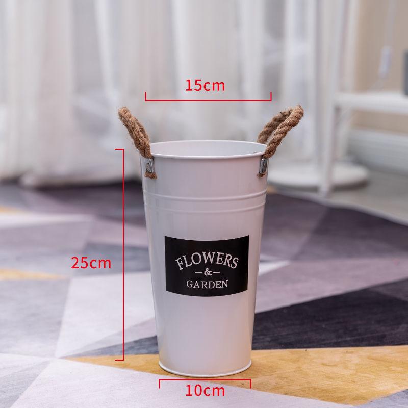 Creative Tin Flower Pot: Dried & Fresh Flower Arrangement Vase for Home or Flower Shop Use