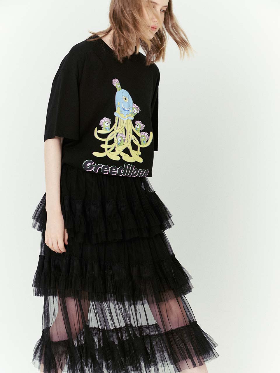 Greedius Jellyfish Short Sleeve Top Black M