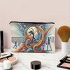 xiaobudian Canvas Storage Bag, with Smooth Zipper, Large Capacity Portable Makeup Pouch, Toiletry Organizer for Stationery And Cosmetics