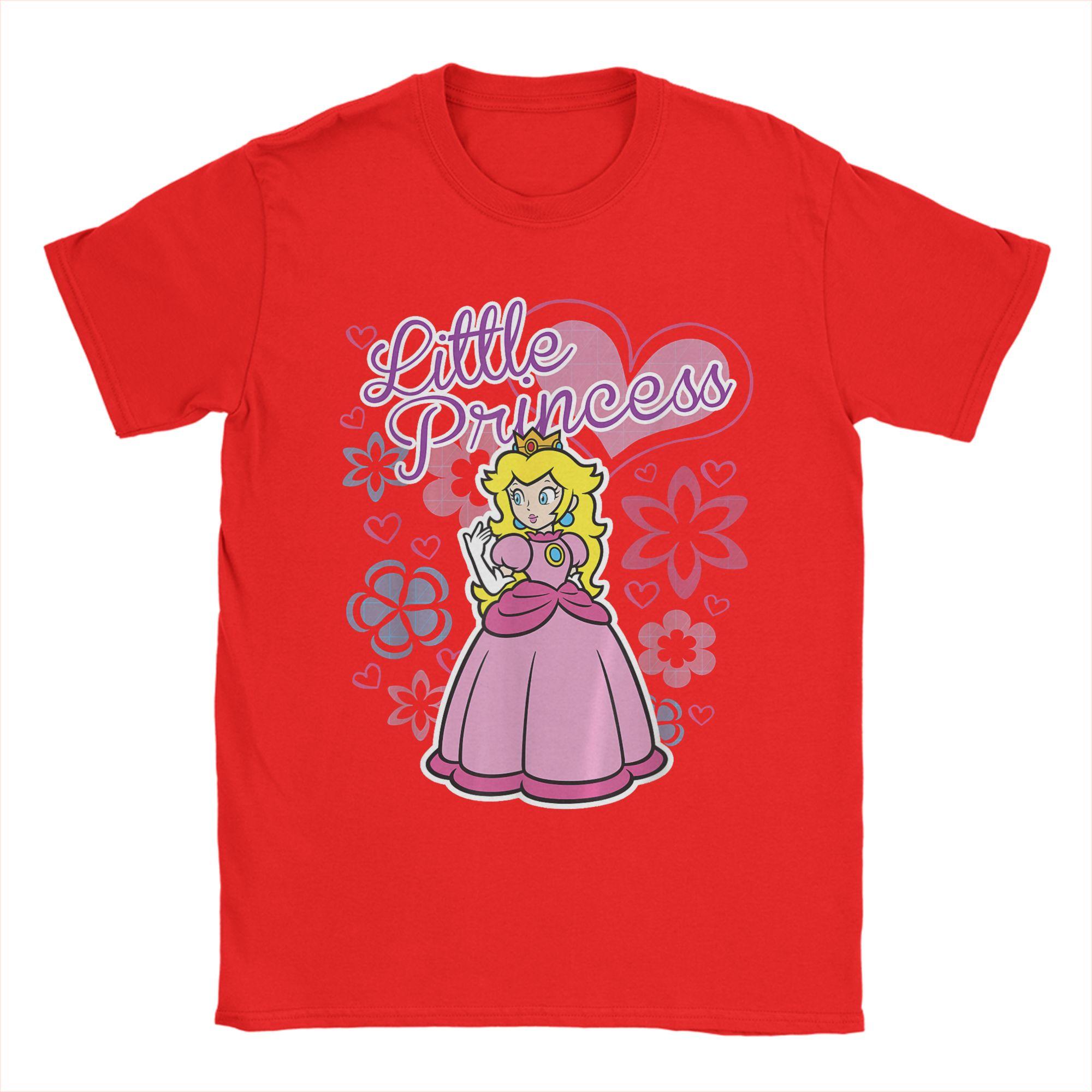 

Super Marios Peach Little Princess Flowers and Hearts T Shirts for Unisex 100 Cotton TShirts Tees Short Sleeve Clothing Big Size S