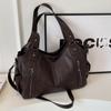 Shoulder Bag Simple Stylish PU Leather   Bag Large Capacity Handbag for Daily Use