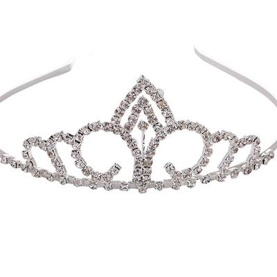 Shiny Women Princess Svatební koruna Svatební Crystal Crown Pokrývky hlavy Šperky do vlasů