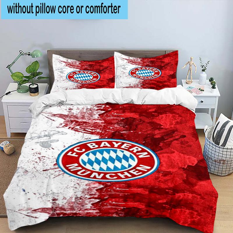Set Biancheria da Letto Stampato FC Bayern München 3 Pezzi Copripiumino Chiusura Include 1 Copripiumino e 2 Federe Set Biancheria da Letto Decorazioni per la Casa Regali