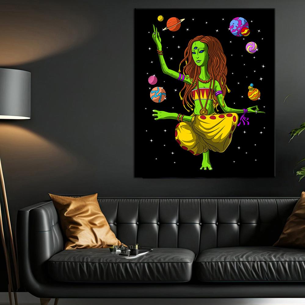 Obca Kobieta Żaba Budda Zen Joga Medytacja Plakat Wydruki Sztuka Ścienna Płótno Malarstwo Zabawne Zdjęcia Salon Wystrój Domu Cuadros