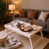 Natural Bamboo Bed Brunch Serving Tray Concealed Handle Bed Laptop Tray  Bedroom