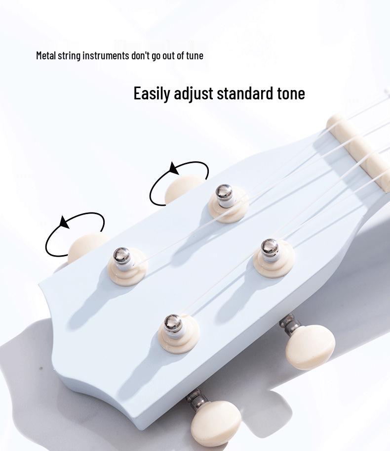 Charming Line Art Ukulele - Entry-Level Instrument for All Ages
