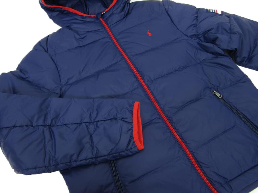 POLO RALPH LAUREN Packable Logo Embroidered Padded Down Size Navy Boys' Jacket/Parka, L, (Product Code 0101917)