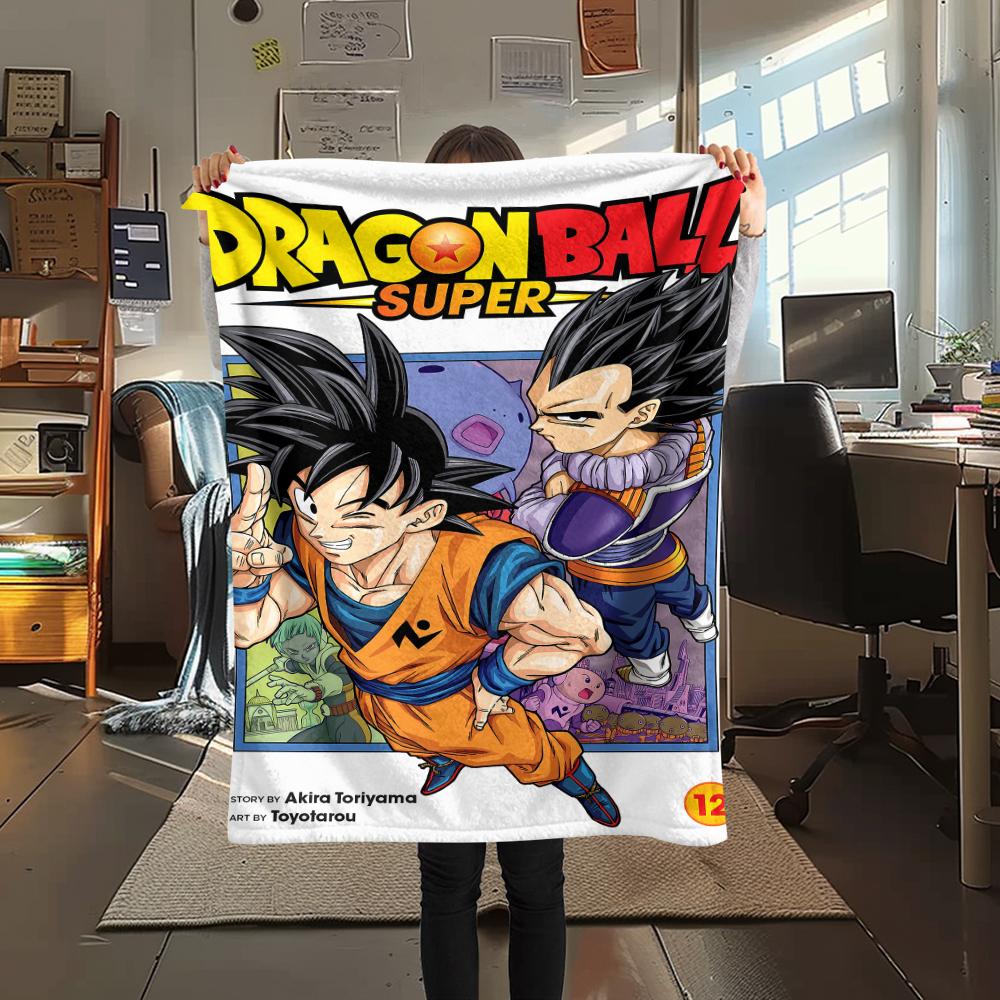

Фланелевое одеяло с принтом персонажей Dragon Ball, Высококачественное, Удобное для всех сезонов, Декор для дома, Тепло и уют, Идеально для рождественских подарков 80cm x 120cm