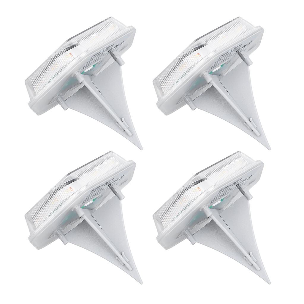 4Pcs Solar Ground Light IP65 Water Proof 3000K Warm White Step Light Landscaping Lighting for Pathwa