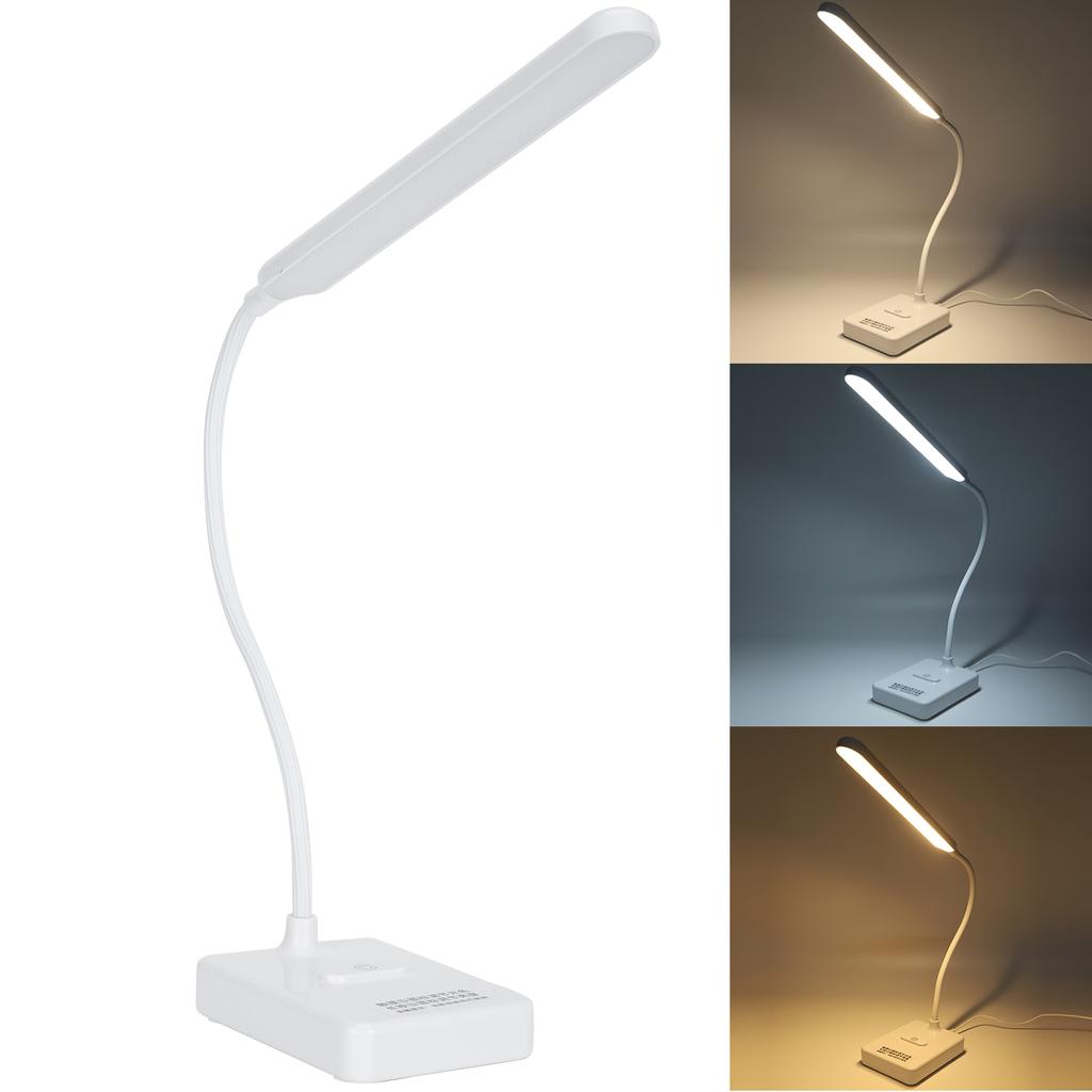 LED Eye Protection Lamp Bendable USB Charging Three Gears Table Light Office Home White 1901
