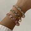 Ethnische Luxus Goldfarbe Hohl Offene Armreifen für Damen Vintage Bunte Blume Cloisonné Armbänder Eleganz Charms Schmuck Geschenke