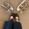 Inner height increase silver ballet shoes women's shoes French spring small fragrant gentle Mary Jane shoes