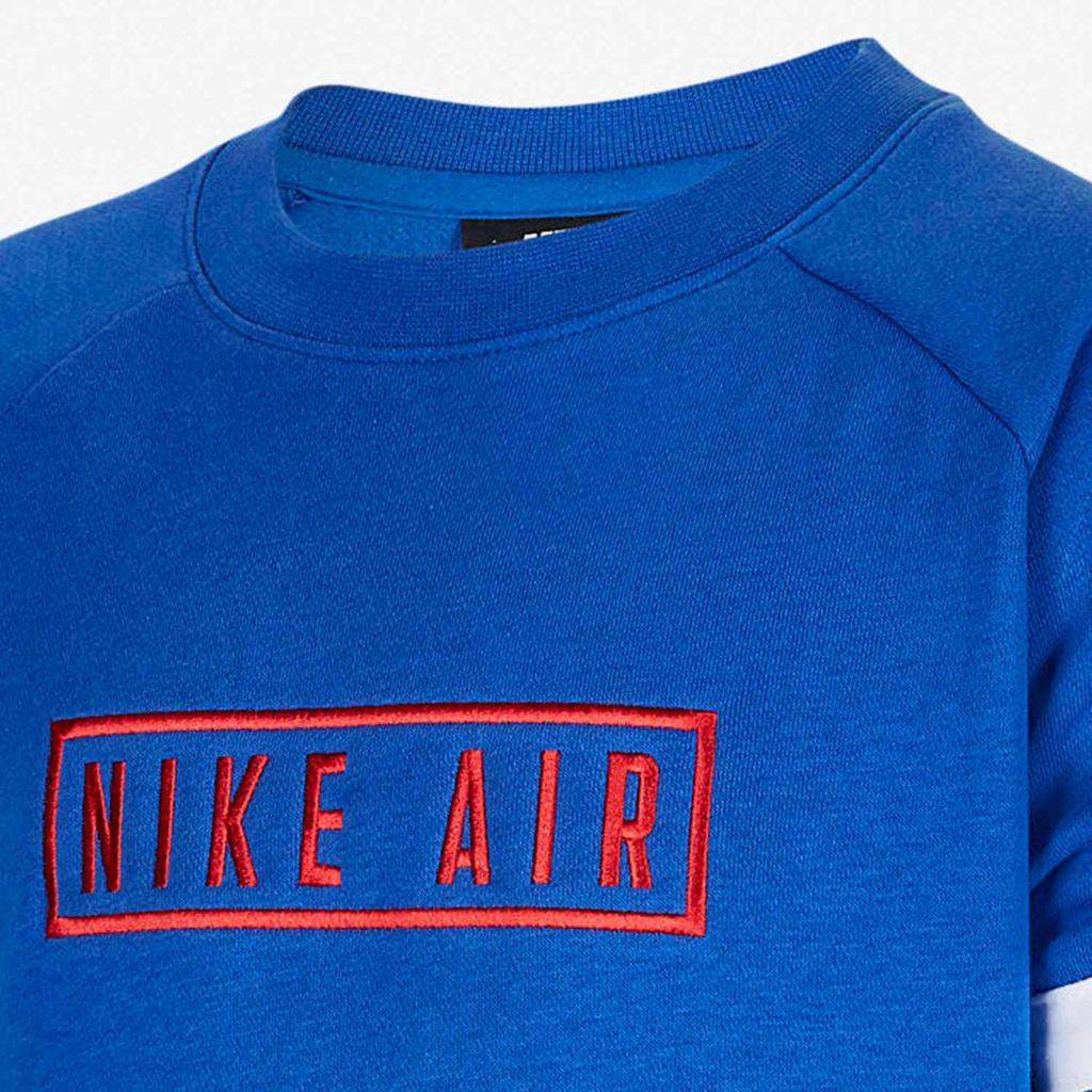 Nike Logo Embroidered Crew Neck Sports Sweatshirt Kids sweatshirt Blue CV9314-480