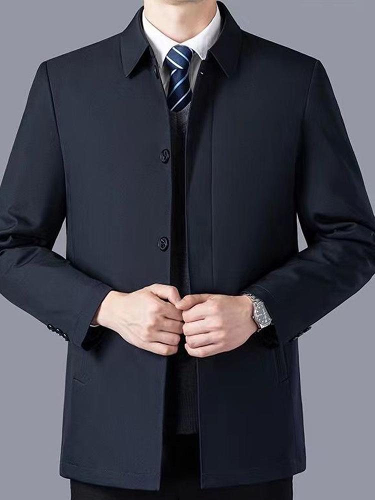 2025 Herren Executive Mittleren Alters & Ältere Baumwolljacke - Warm, Verdickt, Lässige Frühjahrs-/Herbstkleidung