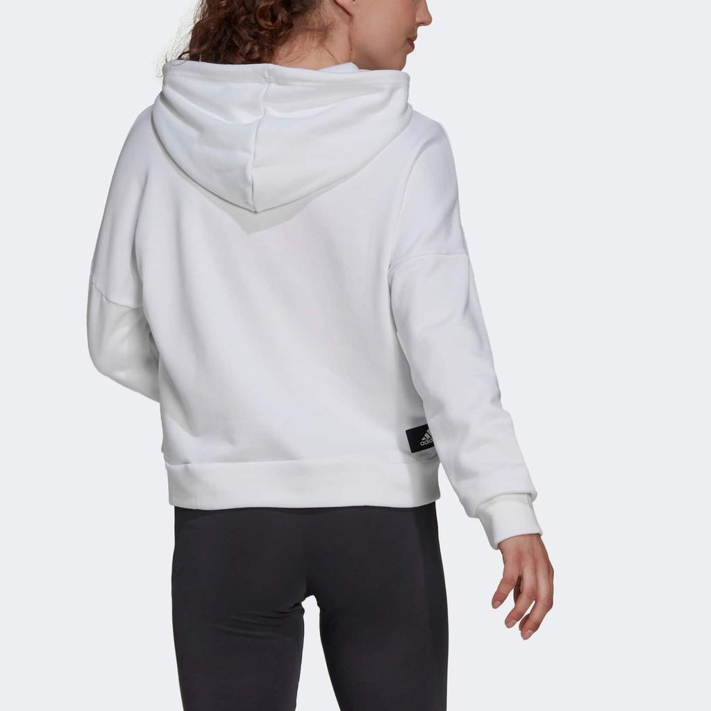 Adidas W Fi 3B Hoodie Solid Color Printed Large Logo Long Sleeve Sweatshirt Women Hoodies White H24083
