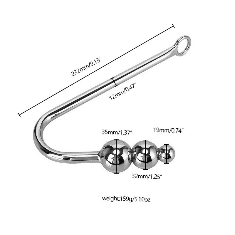 Metal Butt Plug with Ball Metal Anal Plug Dilator Sex Toys for Men and Women Adult Products Anal Hook Gay Stainless Steel
