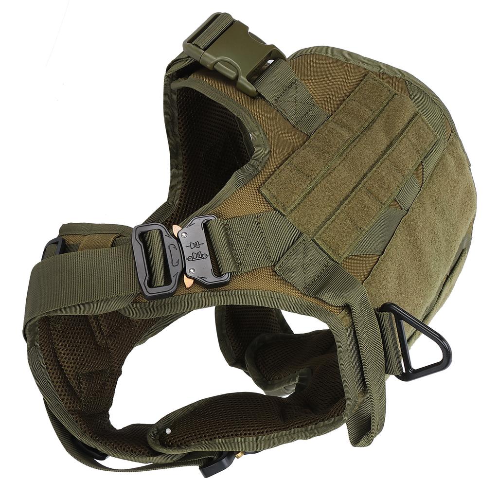 Pet Military Harness Chest Back Velvet Material Suitable for Large and MediumSized Dogs(L )