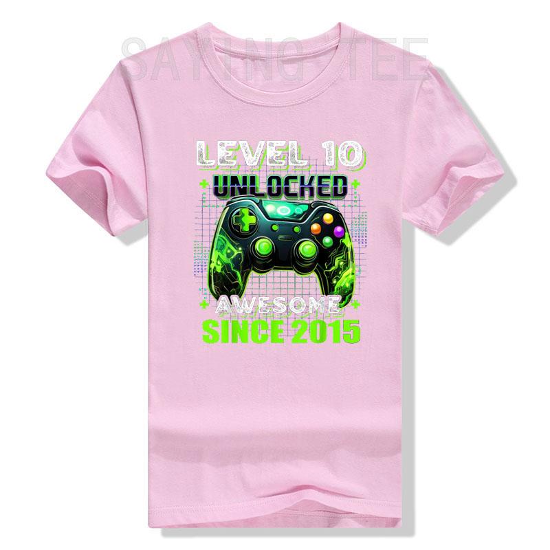 10. Geburtstag Gamer 10-jähriger Lustiger Bday Junge Sohn T-Shirt Level 10 Freigeschaltet Fantastisch Seit 2015 Videospiel-Controller Spruch T-Shirt